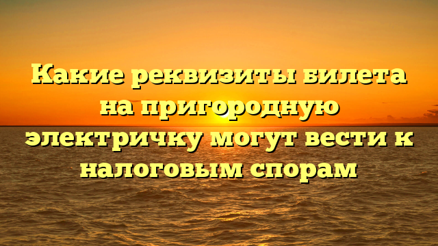 Какие реквизиты билета на пригородную электричку могут вести к налоговым спорам