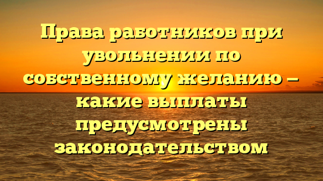 Права работников при увольнении по собственному желанию — какие выплаты предусмотрены законодательством