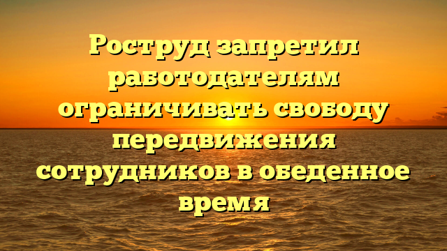 Роструд запретил работодателям ограничивать свободу передвижения сотрудников в обеденное время