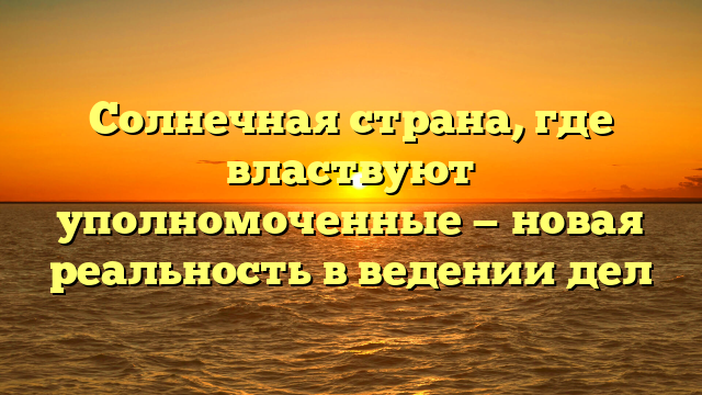 Солнечная страна, где властвуют уполномоченные — новая реальность в ведении дел