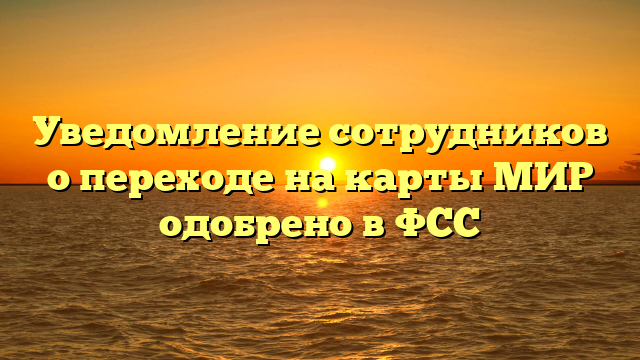 Уведомление сотрудников о переходе на карты МИР одобрено в ФСС