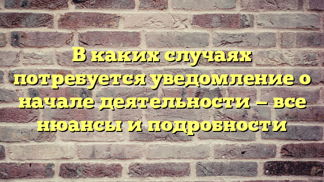 В каких случаях потребуется уведомление о начале деятельности — все нюансы и подробности
