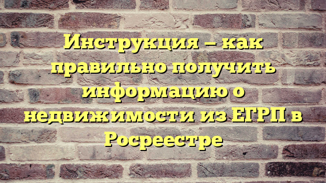 Инструкция — как правильно получить информацию о недвижимости из ЕГРП в Росреестре