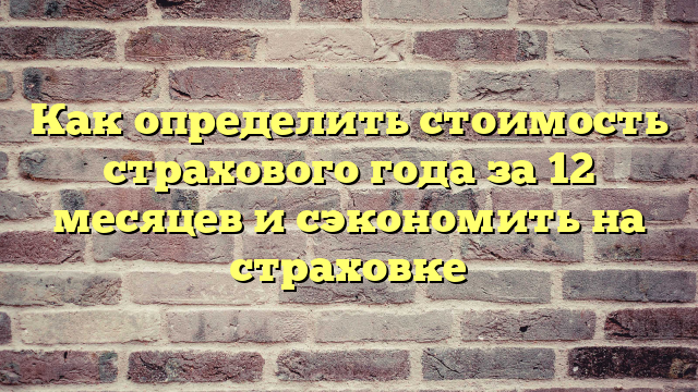 Как определить стоимость страхового года за 12 месяцев и сэкономить на страховке