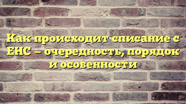Как происходит списание с ЕНС — очередность, порядок и особенности