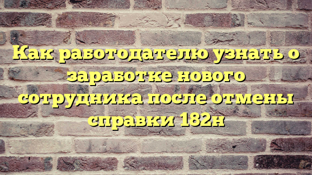 Как работодателю узнать о заработке нового сотрудника после отмены справки 182н