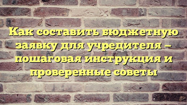 Как составить бюджетную заявку для учредителя — пошаговая инструкция и проверенные советы
