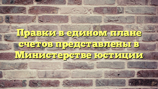 Правки в едином плане счетов представлены в Министерстве юстиции