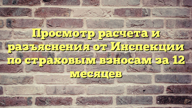 Просмотр расчета и разъяснения от Инспекции по страховым взносам за 12 месяцев