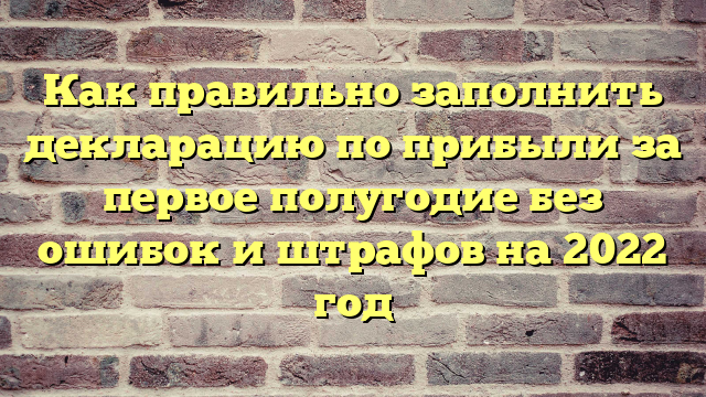 Как правильно заполнить декларацию по прибыли за первое полугодие без ошибок и штрафов на 2022 год