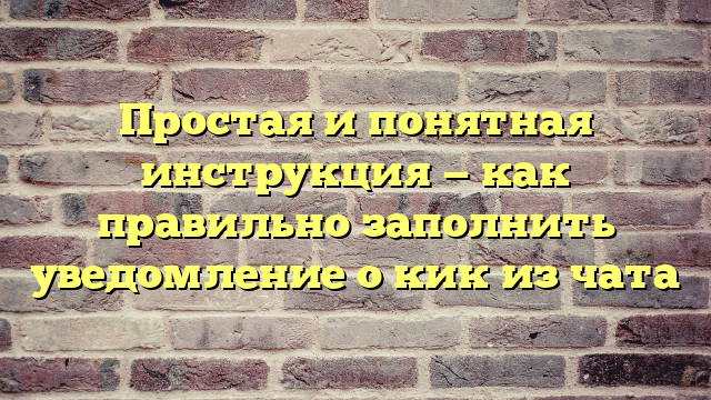 Простая и понятная инструкция — как правильно заполнить уведомление о кик из чата