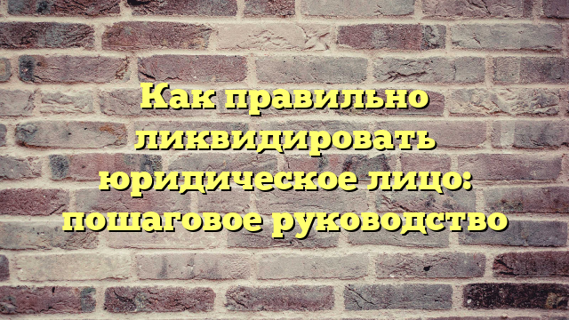 Как правильно ликвидировать юридическое лицо: пошаговое руководство