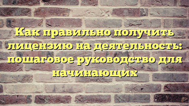 Как правильно получить лицензию на деятельность: пошаговое руководство для начинающих