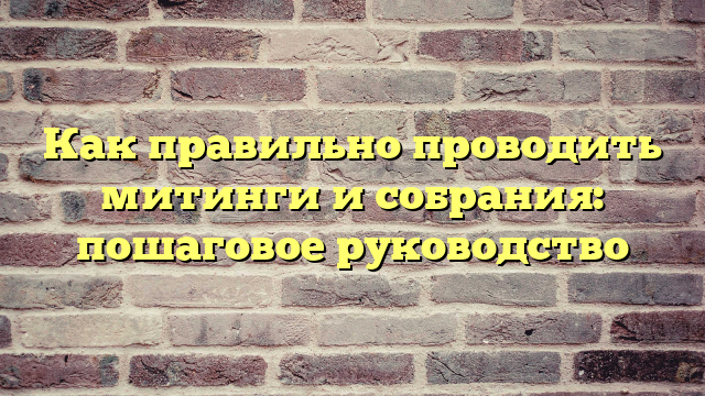 Как правильно проводить митинги и собрания: пошаговое руководство