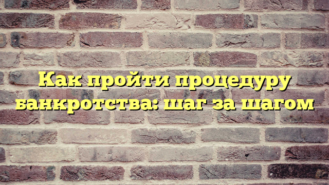 Как пройти процедуру банкротства: шаг за шагом