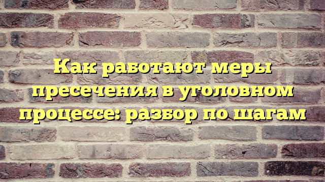 Как работают меры пресечения в уголовном процессе: разбор по шагам