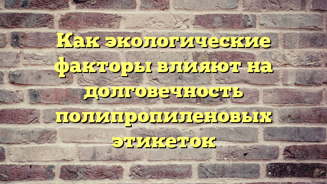 Как экологические факторы влияют на долговечность полипропиленовых этикеток